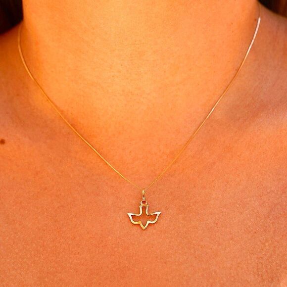 14K Solid Gold Holy Spirit Dove Charm Pendant 0.7g - Picture 3 of 4